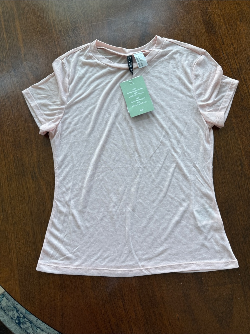 H&M Light Pink Short Sleeve Crewneck Tee